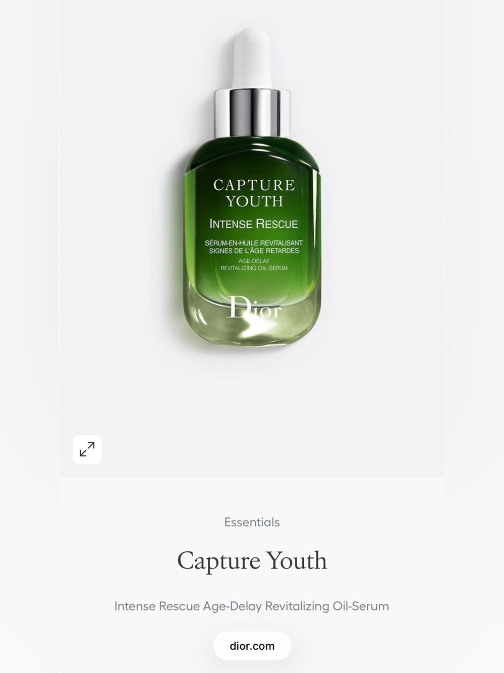 Discontinued $150 CHRISTIAN DIOR CAPTURE YOUTH INTENSE RESCUE AGE-DELAY REVITALI
